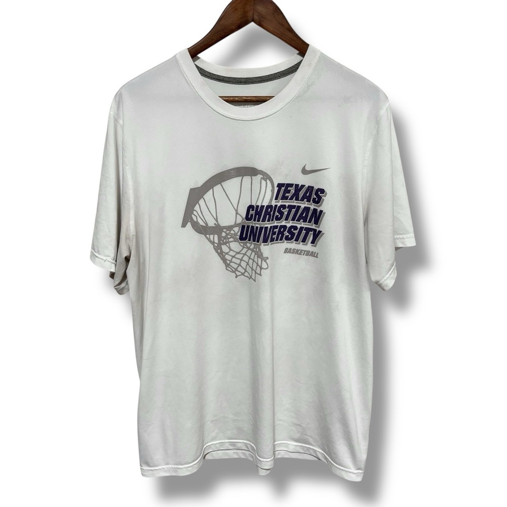 Nike Dri-Fit Men's TCU Horned Frogs Basketball T Shirt *Stained Size L 22 x 29